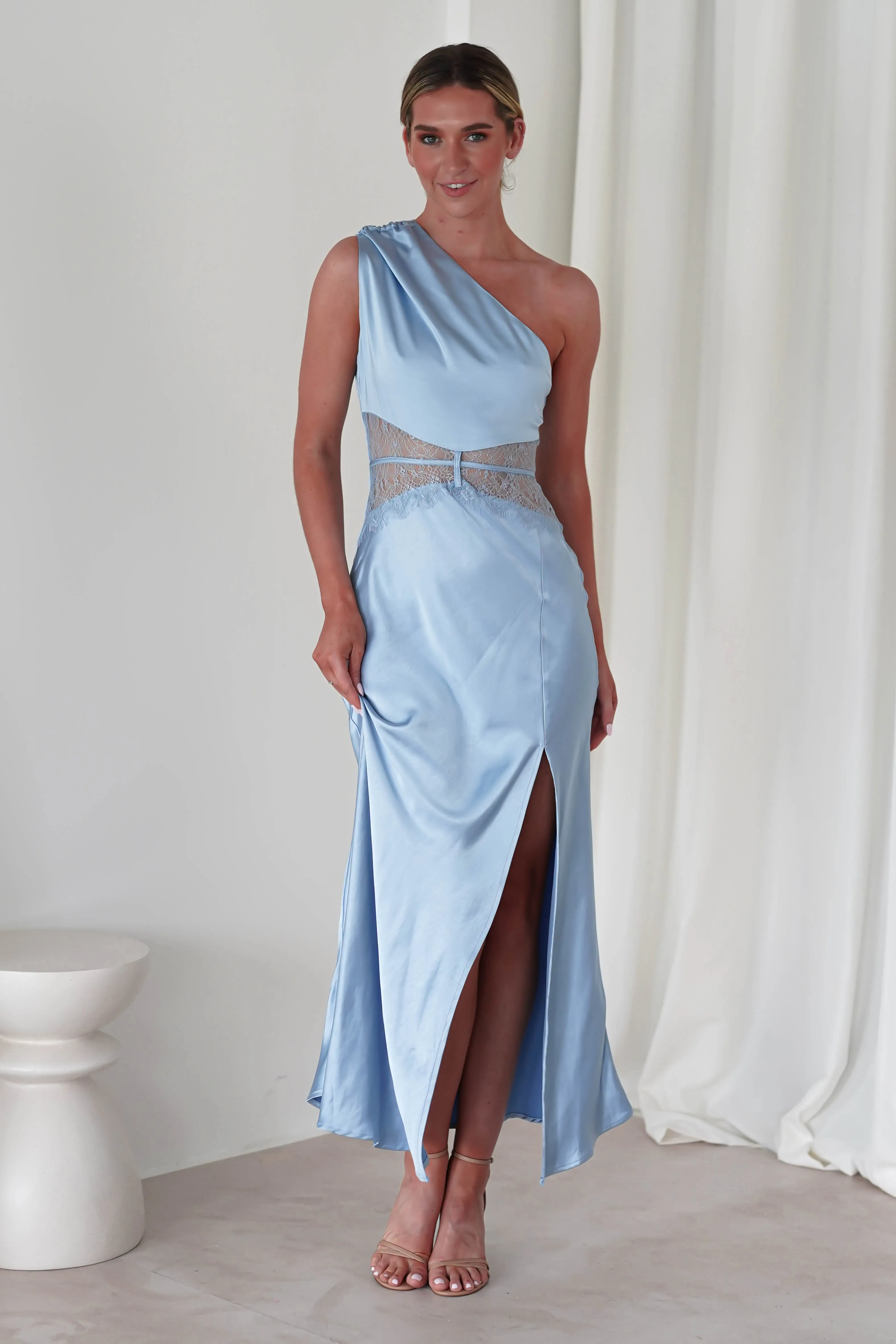 Valentina Soft Satin Maxi Dress | Blue