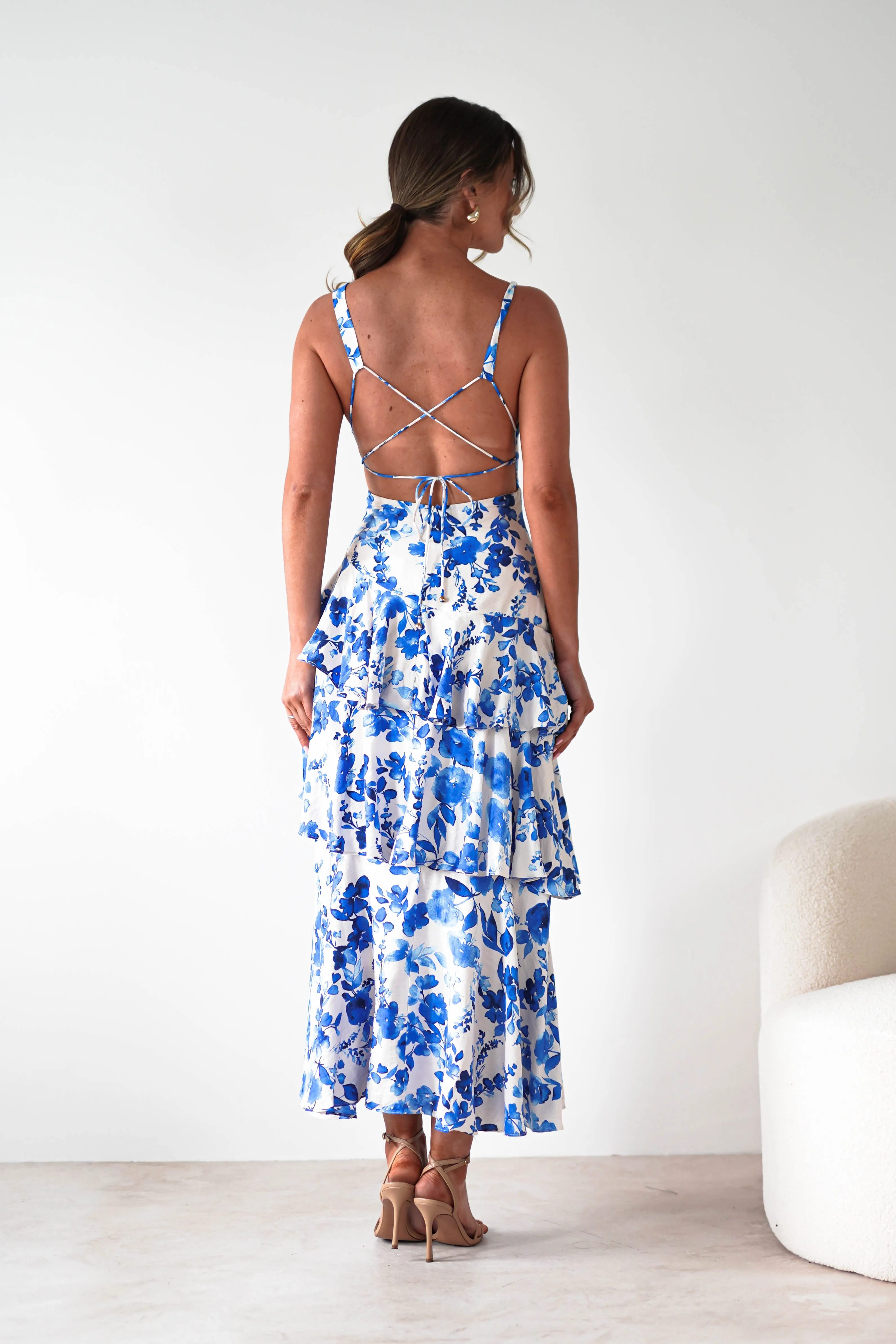 Varana Floral Ruffle Maxi Dress | Blue Print
