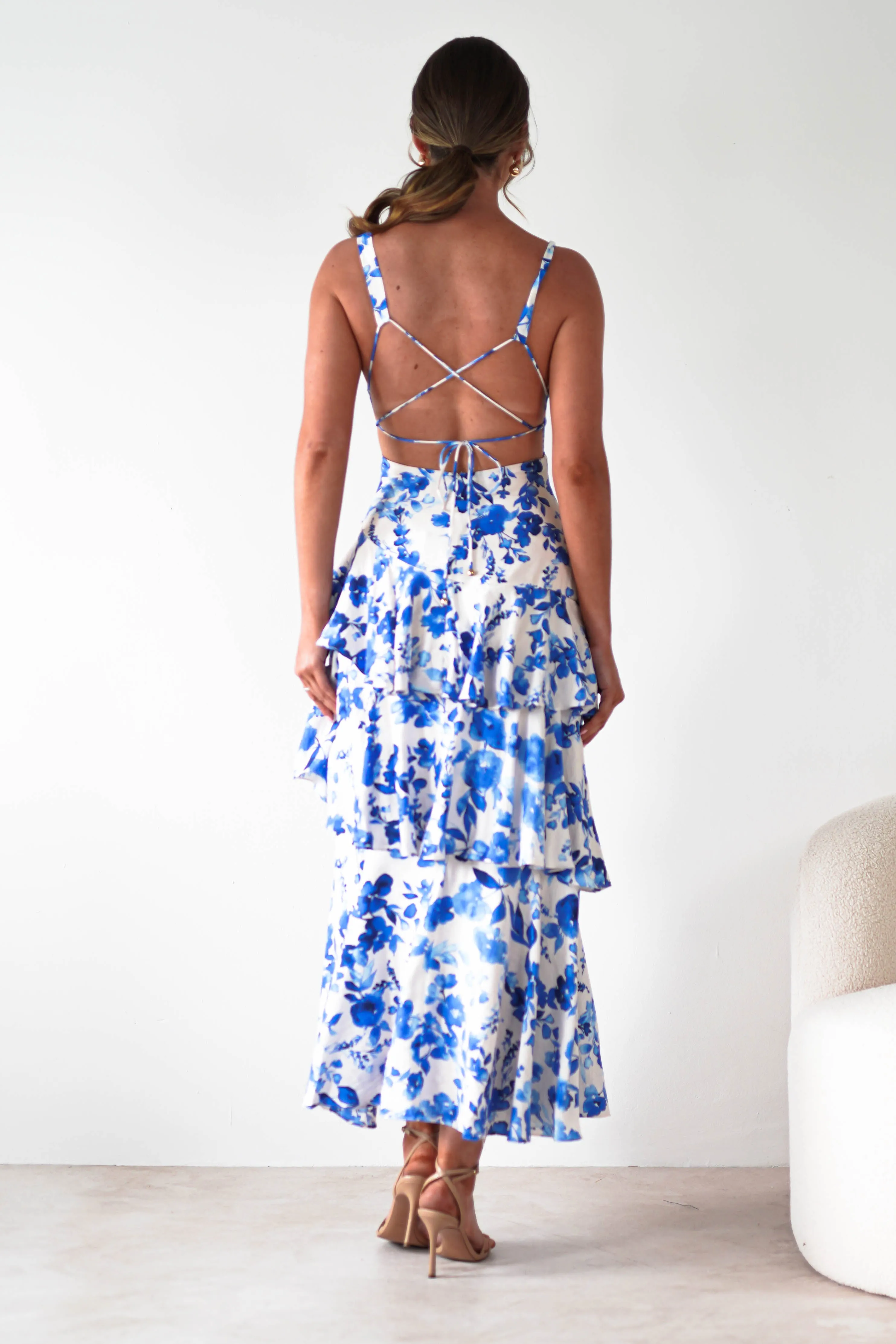 Varana Floral Ruffle Maxi Dress | Blue Print