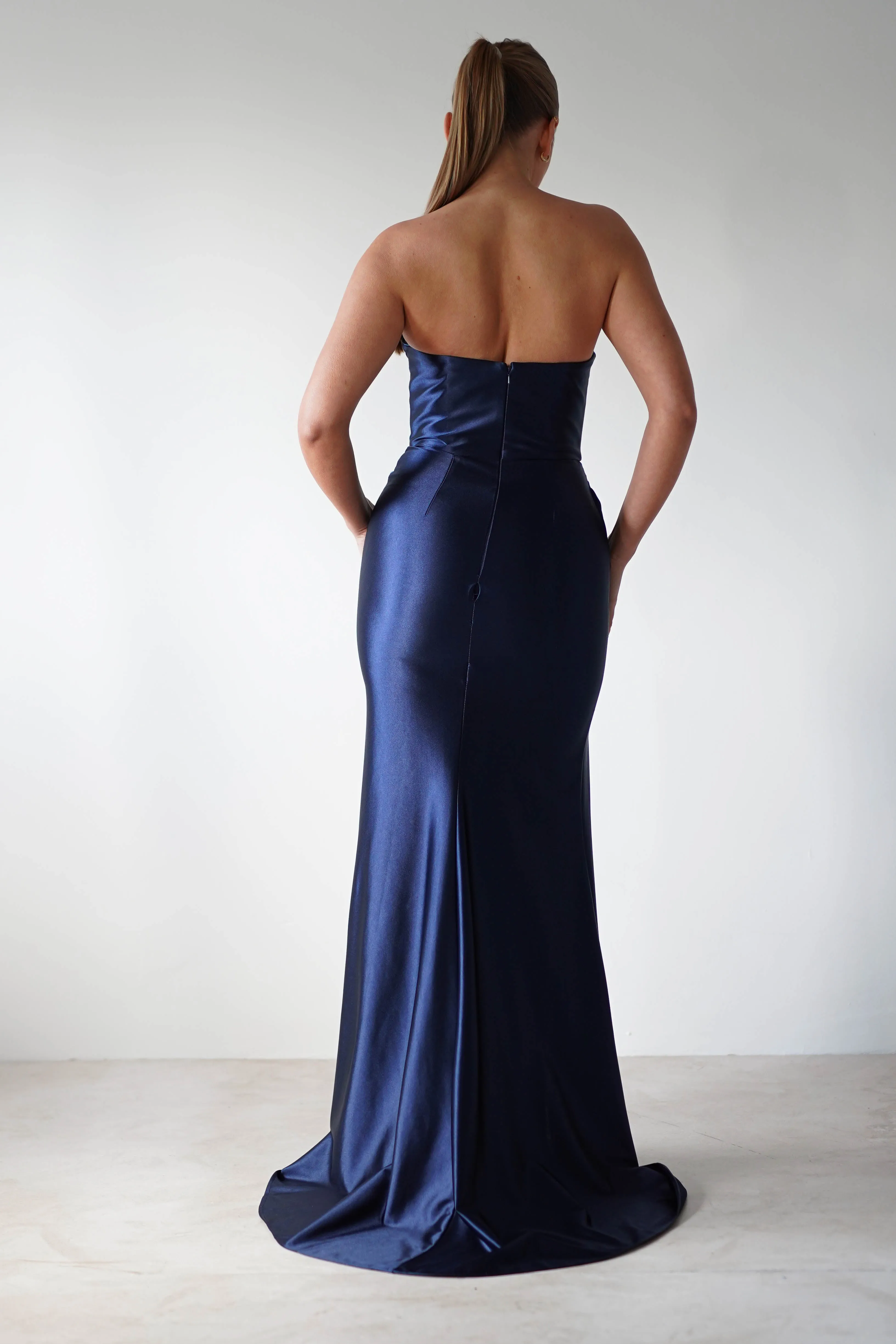 Venice Strapless Bodycon Gown | Navy