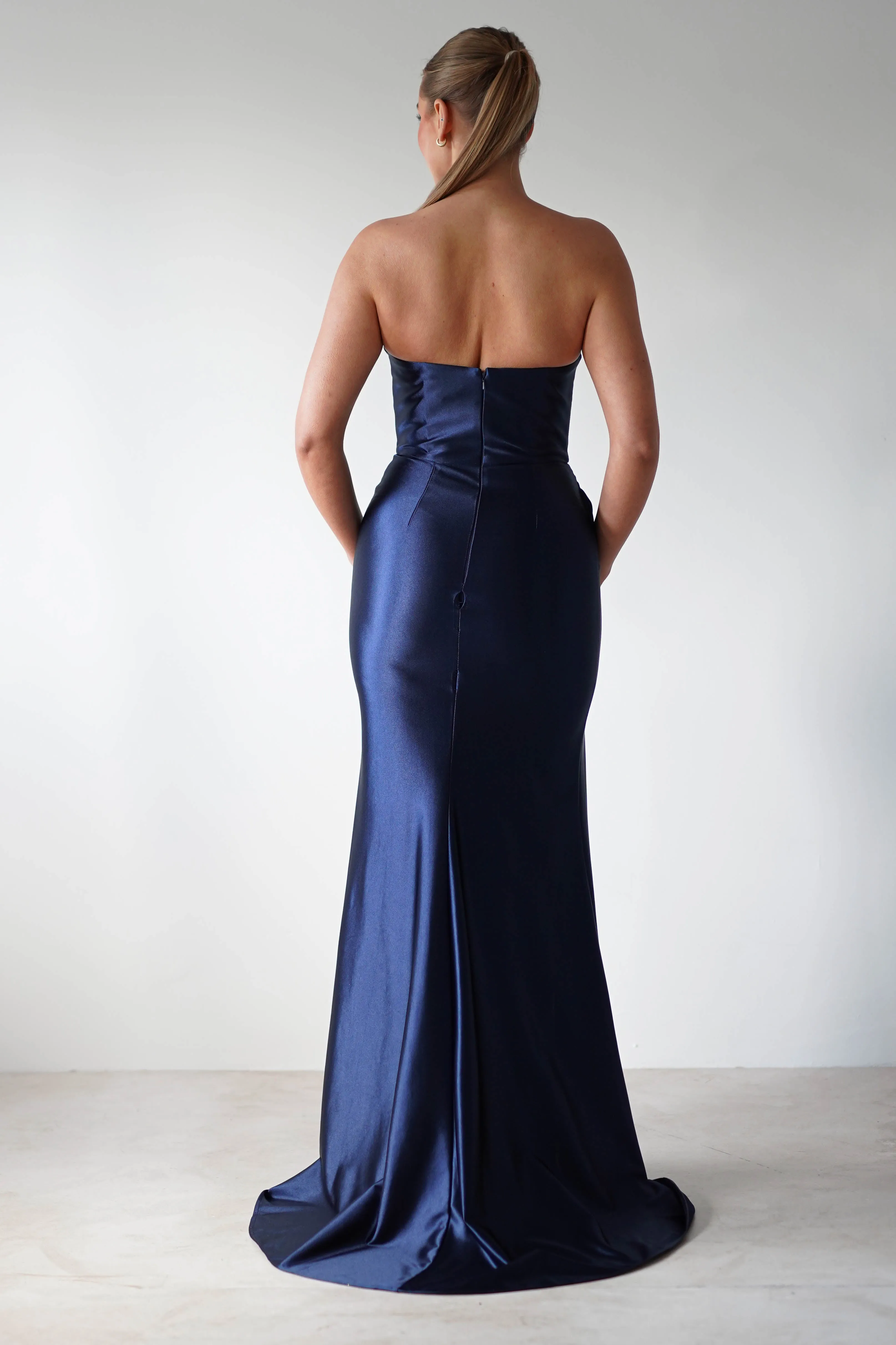 Venice Strapless Bodycon Gown | Navy