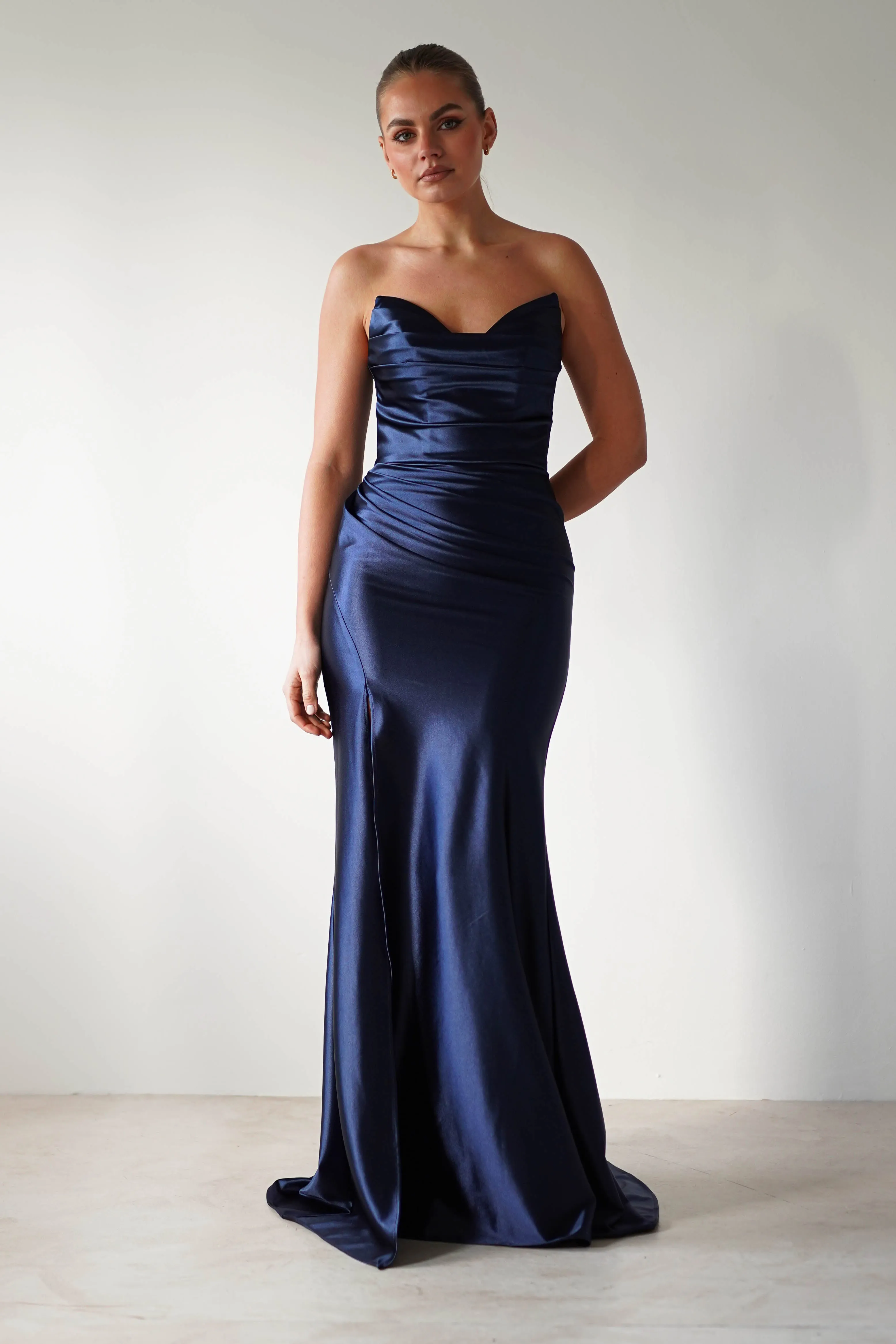 Venice Strapless Bodycon Gown | Navy