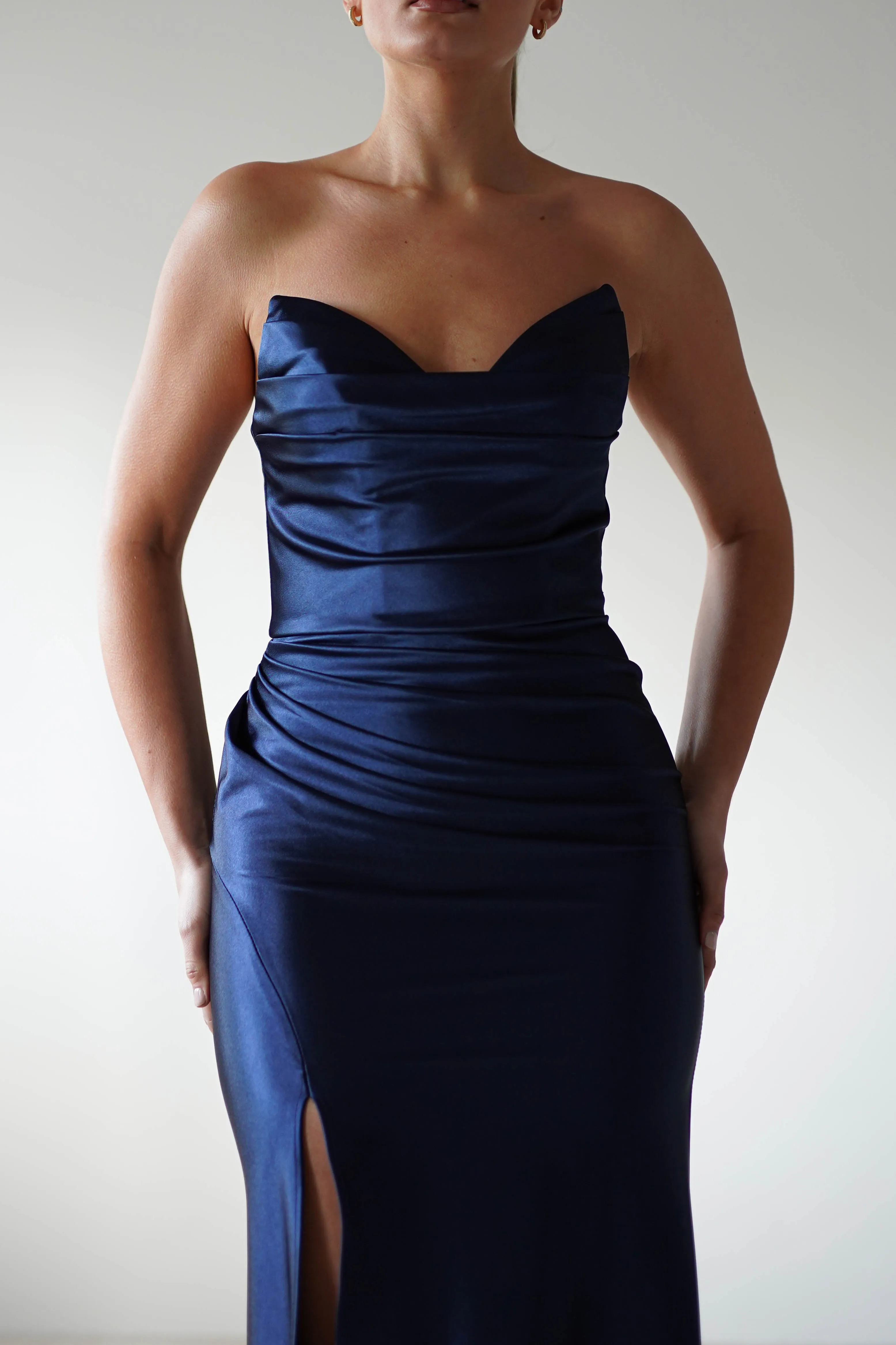 Venice Strapless Bodycon Gown | Navy
