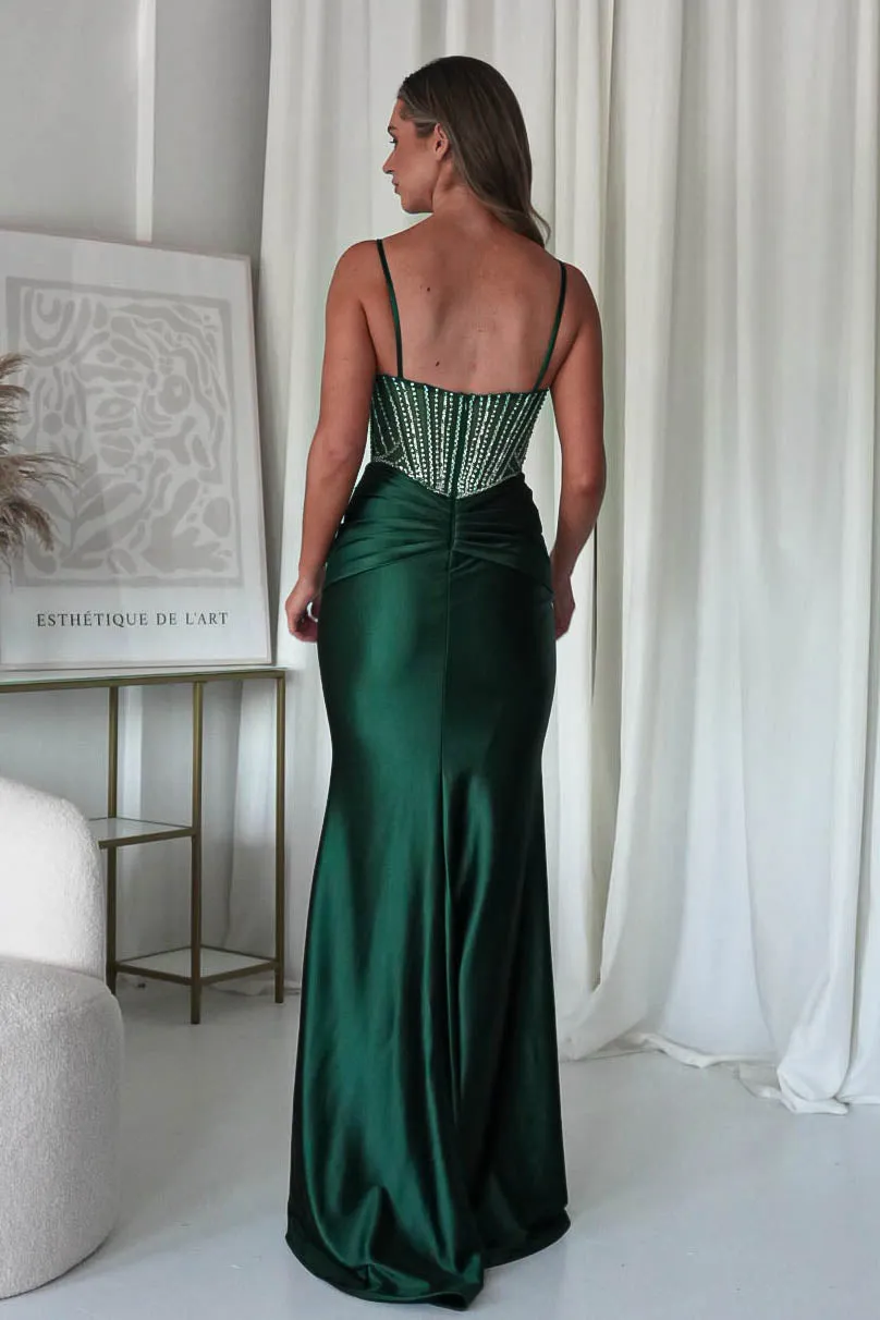 Vera Embellished Bodycon Gown | Dusty Blue