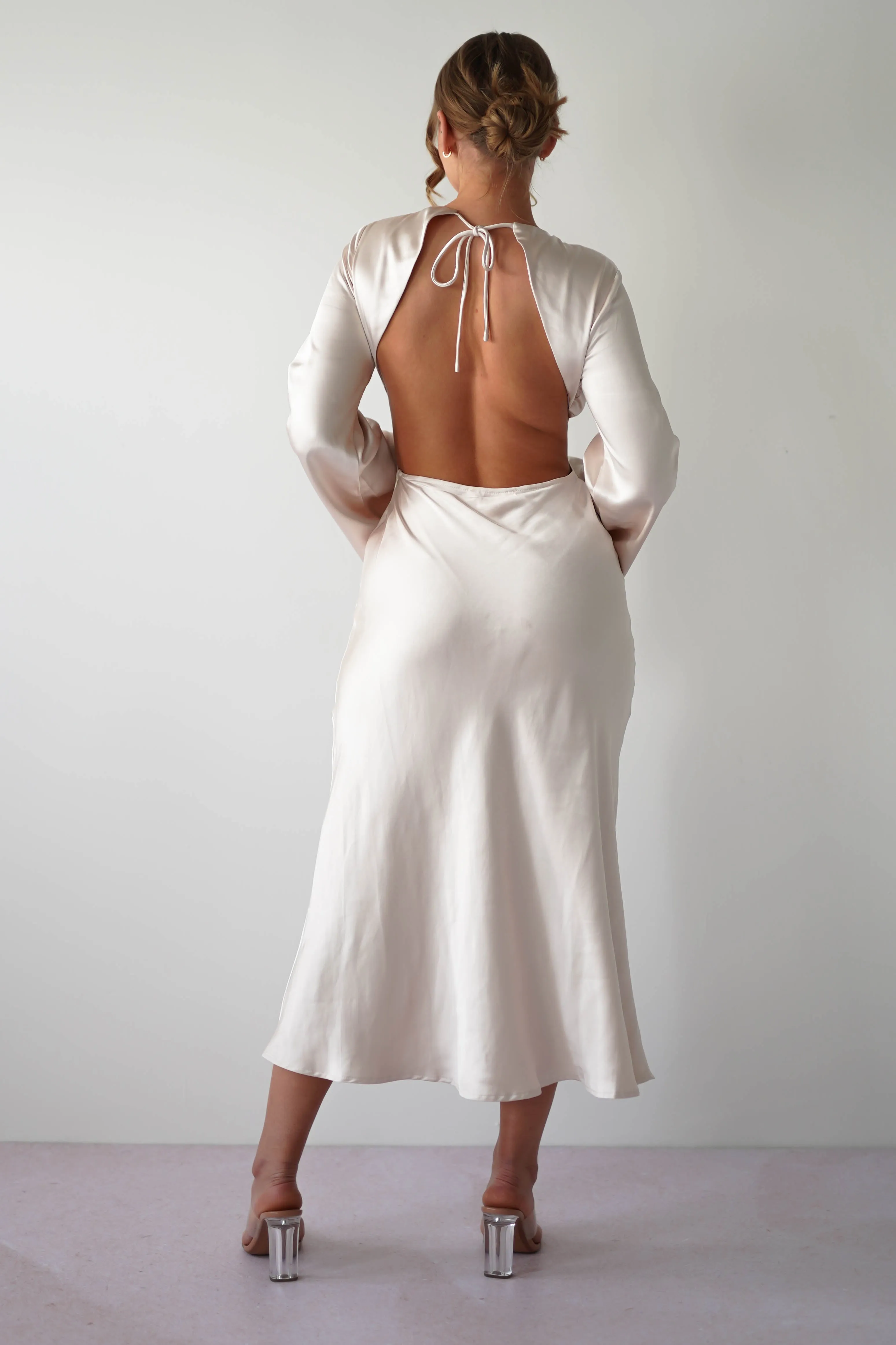 Vivian Long Sleeve Midi Dress | Champagne